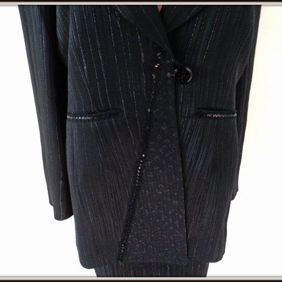 CLAUDE PATRICK PARIS LADIES VINTAGE LONG COAT SKIRT STUNNING SUIT MADE IN FRANCE - Picture 4 of 16